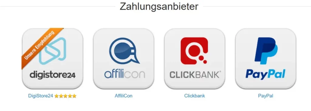 Integration von Zahlungsanbietern wie Digistore24, Affilicon, Clickbank und Paypal in KlickTipp